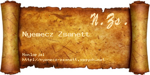 Nyemecz Zsanett névjegykártya